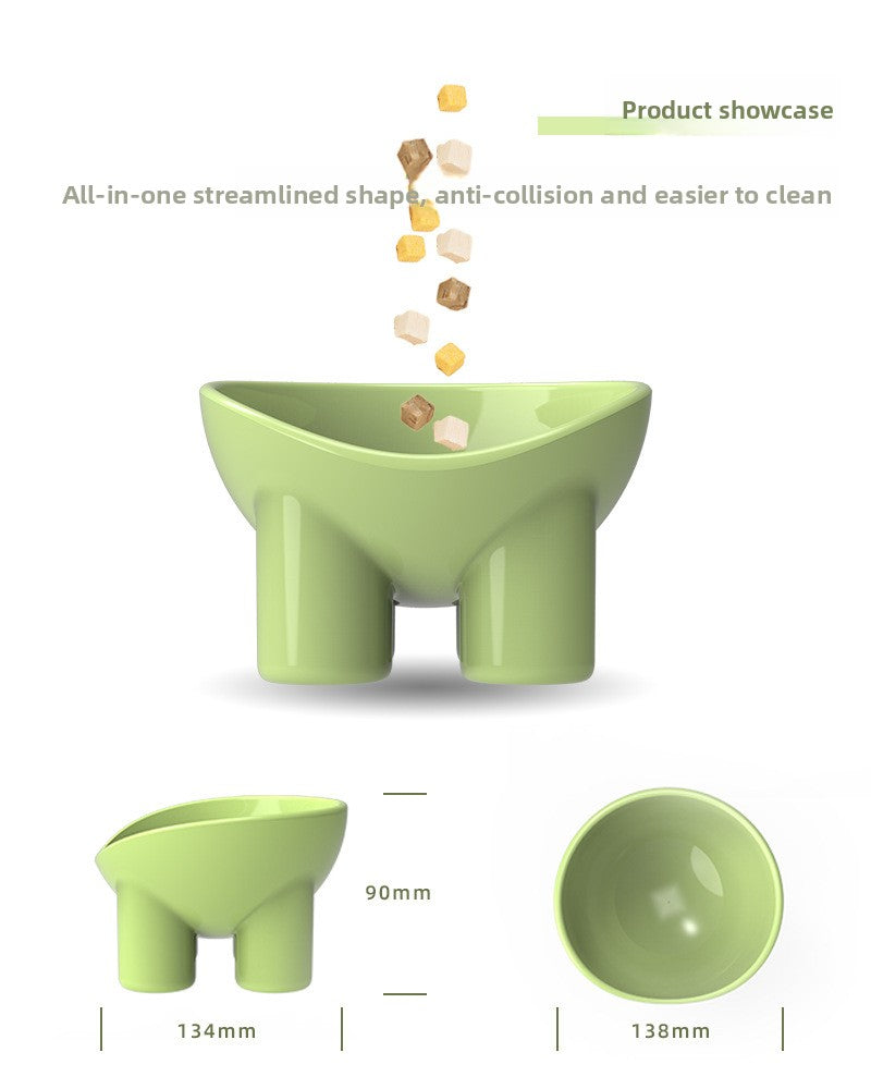 Elephant Leg Macaron Color Anti-Slip Cat Food Bowl Elevated Scientific Feeding