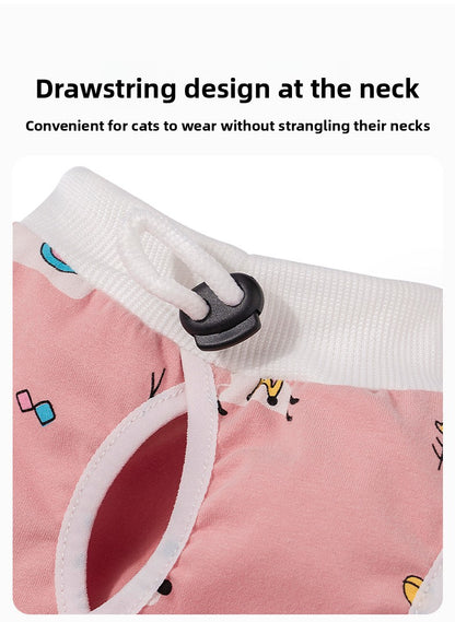 Post Surgery Cat Recovery Suit for Female Cats Anti Lick Cone Alternative Soft Breathable Pet Surgical Suit Spay Neuter Recovery