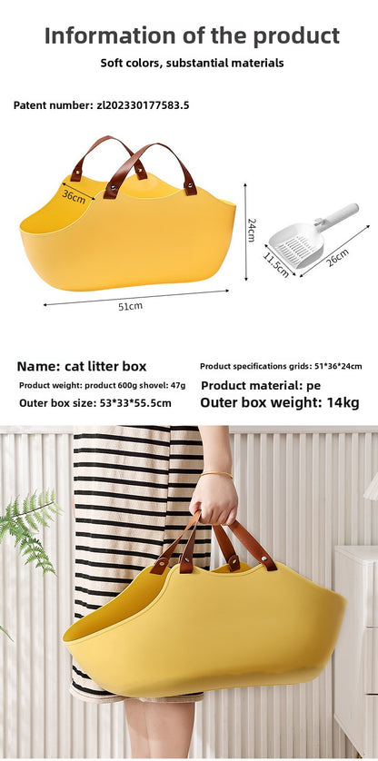 Creative Portable Open Design Large Cat Litter Box Cat Toilet Essential Supplies