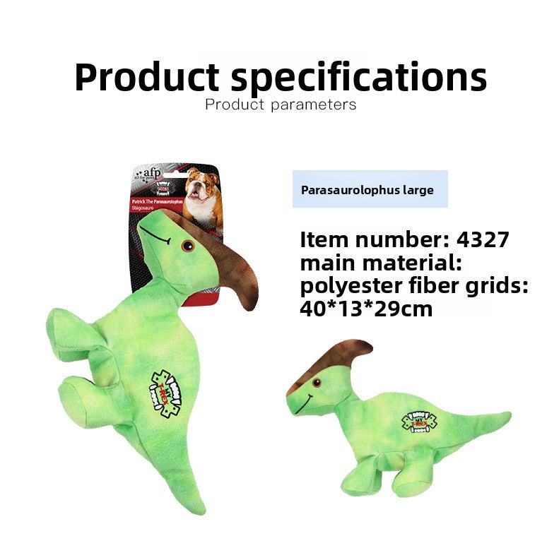 Dog Sound Plush Dinosaur Toy with Crinkle Paper for Durable Chewing