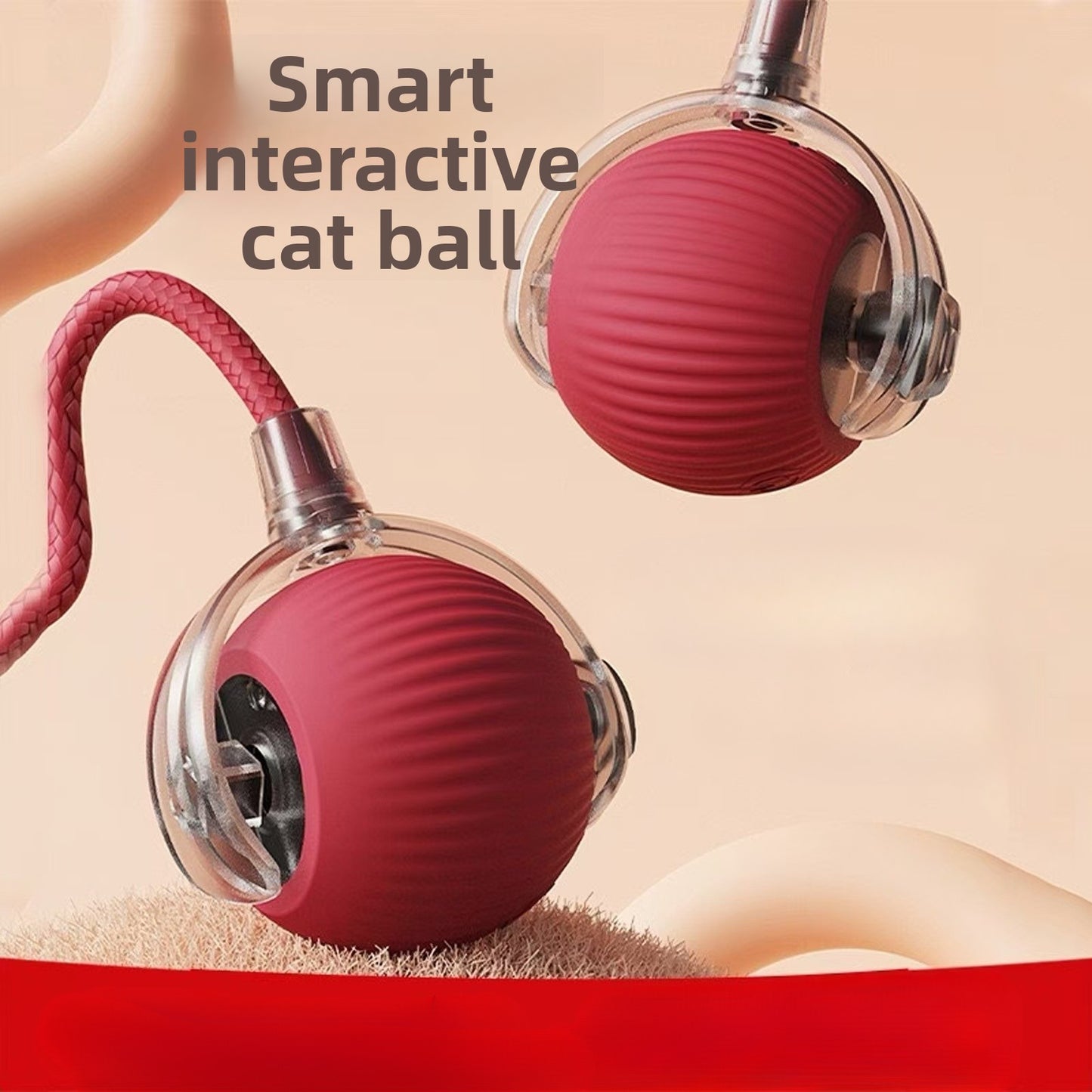 Automatic Rolling Cat Ball Toy Self Entertainment Pet Supplies for Indoor Cats Dogs Teaser Ball with Catnip Boredom Relief Interactive Kitten Toys