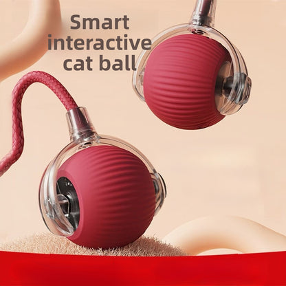 Automatic Rolling Cat Ball Toy Self Entertainment Pet Supplies for Indoor Cats Dogs Teaser Ball with Catnip Boredom Relief Interactive Kitten Toys