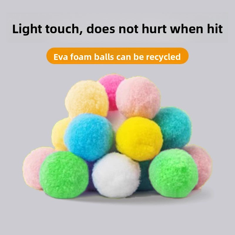 Elastic Hairball Pompom Launcher Gun for Cats Stress Relief SelfEntertainment Wand