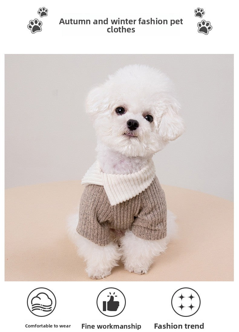 Warm Dog Sweater Winter Clothes for Small Dogs Puppies Cats French Bulldog Pomeranian Soft Knitted Pet Apparel