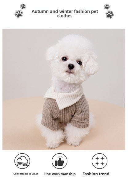 Warm Dog Sweater Winter Clothes for Small Dogs Puppies Cats French Bulldog Pomeranian Soft Knitted Pet Apparel