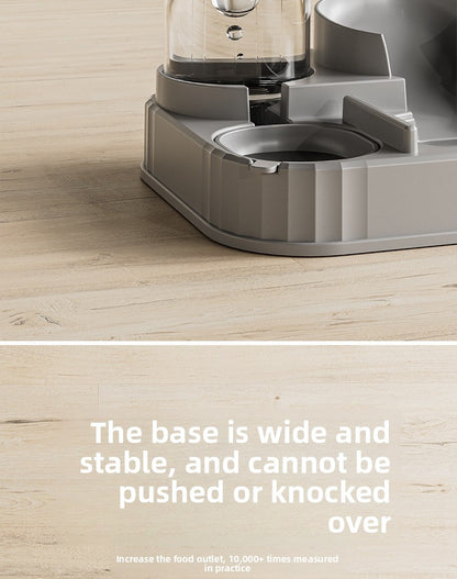 Cat Water Fountain Combined with Automatic Pet Feeder and Flowing Drinking Water Bowl