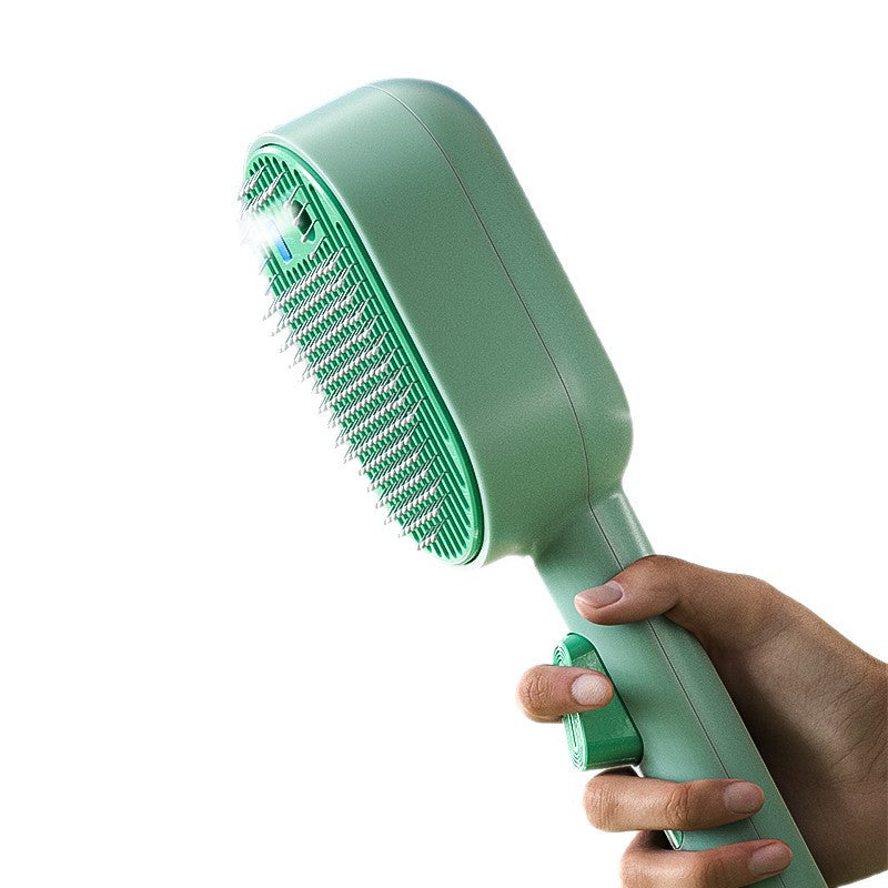 Magic Cat and Dog Hair Brush with Antibacterial Blue Light Spray Professional Pet Grooming Comb for Shedding Control Effectively Removes Loose Undercoat Fur