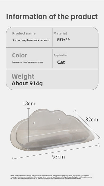 Pet Bubble Suction Cup Hanging Hammock Cat Bed for Window