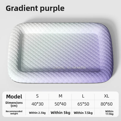 Ice Silk Cooling Pet Bed for Dogs and Cats Summer Cooling Mat with Ice Gel Pad Elevated Dog Bed for Hot Weather Pet Supplies