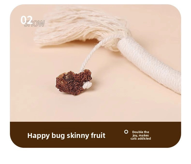 Cat Teaser Chew Rope Toy Self Fun Boredom Easing Teeth Grinding Wand Accessory