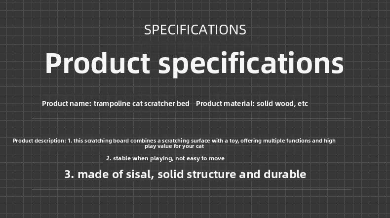 Integrated AllSeason Cat Bed Trampoline Wooden Scratcher MoistureProof Breathable Hammock