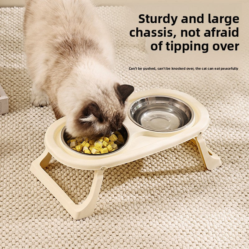 High Legged Foldable Dog Bowl Large Capacity Anti-Tip Slow Feeder Bowl Waterproof Pet Bowl for Dogs Cats Outdoor Indoor Use Easy Carry Travel Bowl