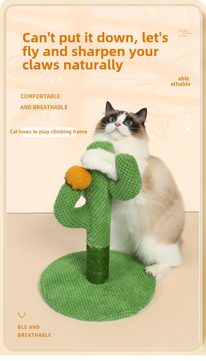 Pet Cactus Cat Climbing Tower with Sisal Scratching Posts Cat Playhouse Cat Tree Toy