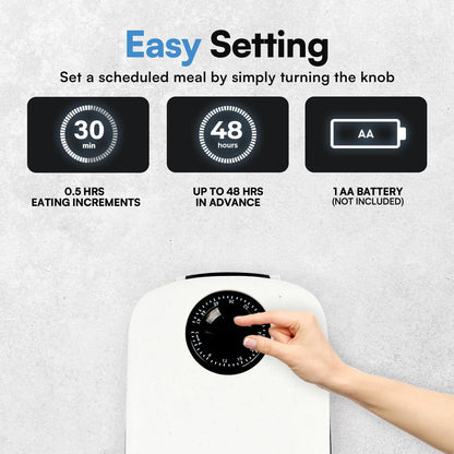 Pet Auto Food Feeder Rotating Button Timed Dispenser for Wet Dry with Ice