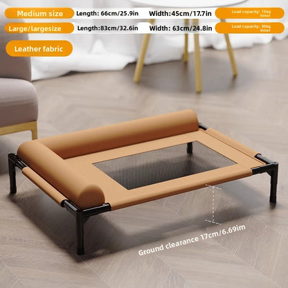 All Season Pet Camping Bed for Dogs and Cats Breathable Summer Cool Moisture Proof Detachable Washable Off Ground Small Med