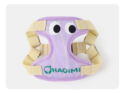 Big Eyes Cute Dog Harness and Leash Set Anti Escape Reflective Adjustable Chest Strap for Small Dogs Outdoor Travel Walking