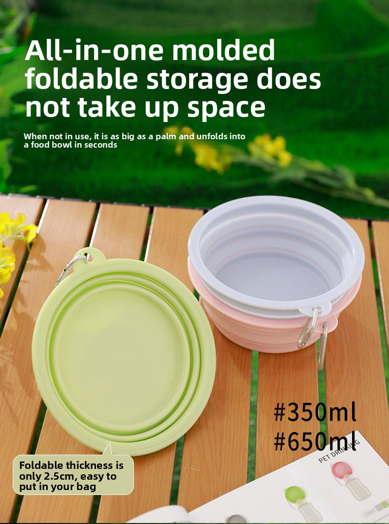 Portable Collapsible TPE Dog Food Drinking Bowl