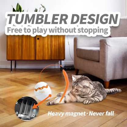 Cat Interactive Irregular Moving Dinosaur Egg Auto 360-Deg Rotating Toy