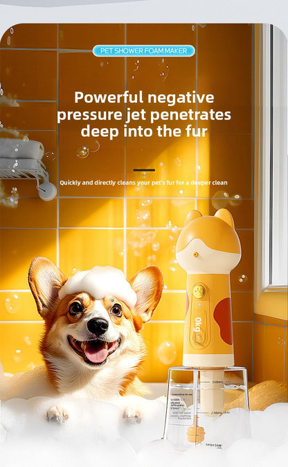 Smart Pet Bubble Machine with Cute Deer Look for Dog Cat Shower