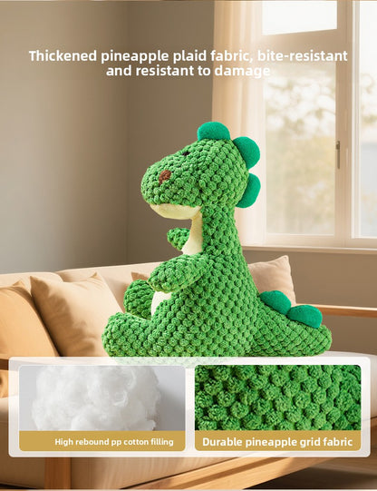 Durable Dinosaur Plush Dog Toy with Squeaker Interactive Chew Toy for Small Medium Dogs Tough Chewers Pet Supplies Puppy Teething