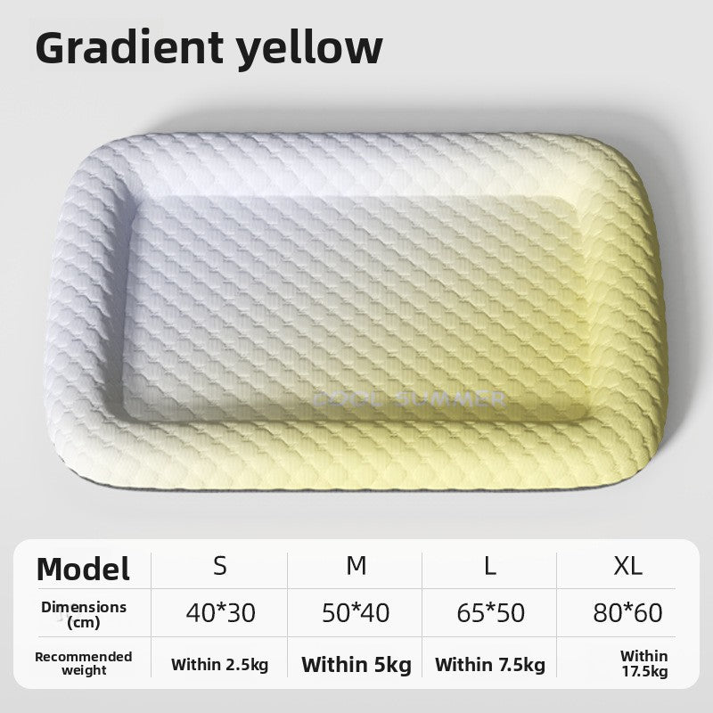 Ice Silk Cooling Pet Bed for Dogs and Cats Summer Cooling Mat with Ice Gel Pad Elevated Dog Bed for Hot Weather Pet Supplies