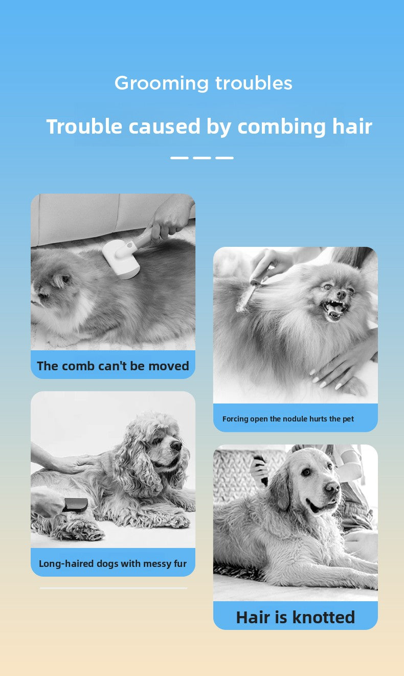 Magic Cat and Dog Hair Brush with Antibacterial Blue Light Spray Professional Pet Grooming Comb for Shedding Control Effectively Removes Loose Undercoat Fur