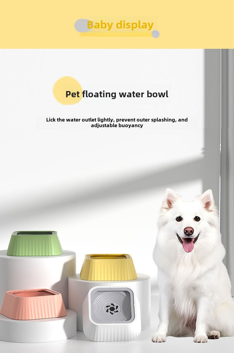 Pet Water-Proof Neck Guard Floating Bowl Anti-Spill Anti-Skid Drinking Tool