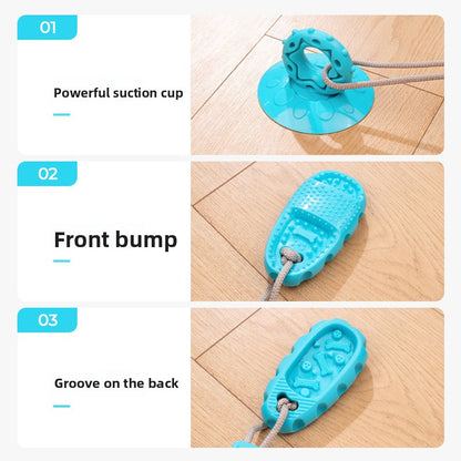 Suction Cup Dog Toy Interactive Treat Dispensing Ball for Medium Dogs Durable Chew Teething Self Entertainment Toy for Boredom Relief and Energy Consumption