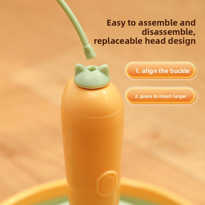 Pet Toy Electric Cat Toy Rotating Cat Teaser Wand Flying Feather Interactive Cat Toy