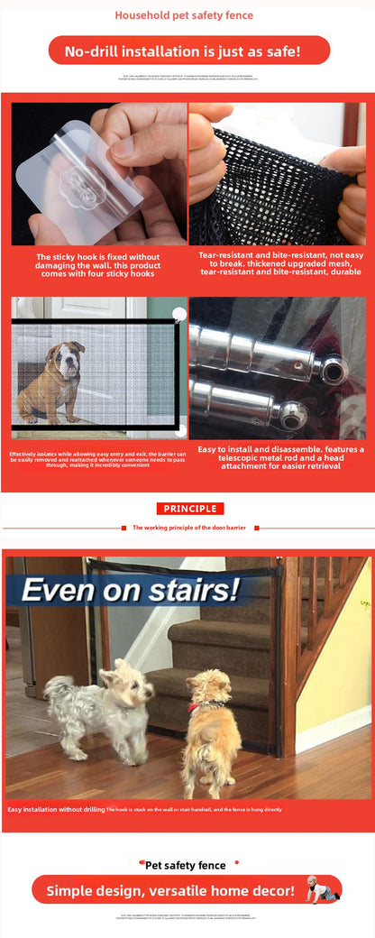 Portable Dog Playpen Large Indoor Outdoor Pet Fence Foldable Isolation Net for Puppy Cat Safety Barrier No Installation Needed