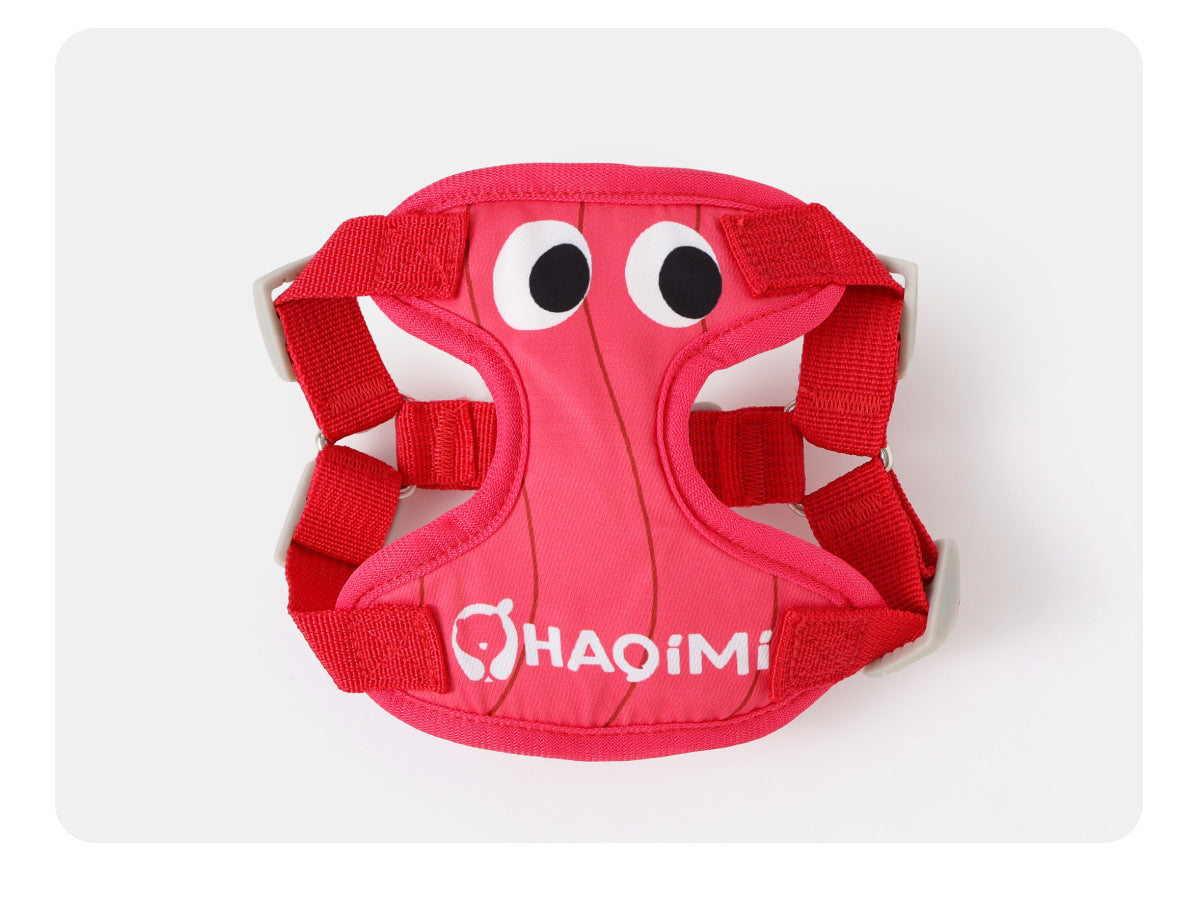 Big Eyes Cute Dog Harness and Leash Set Anti Escape Reflective Adjustable Chest Strap for Small Dogs Outdoor Travel Walking