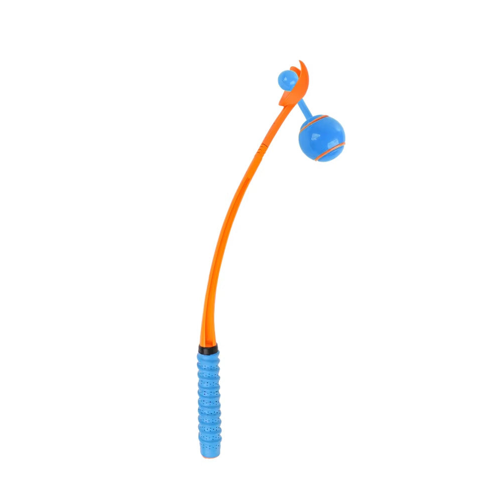 Outdoor Dog Training Throw Rod with TPR Ball and Tail Sounding Feature