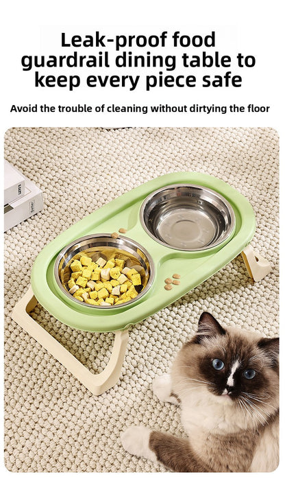 High Legged Foldable Dog Bowl Large Capacity Anti-Tip Slow Feeder Bowl Waterproof Pet Bowl for Dogs Cats Outdoor Indoor Use Easy Carry Travel Bowl