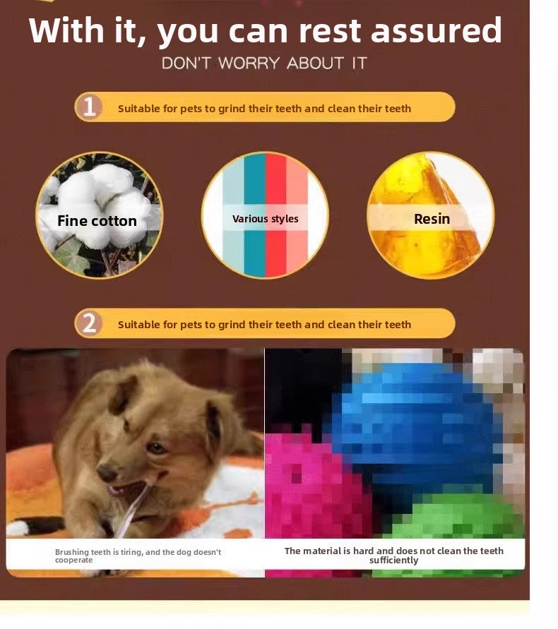 Dog Toy Carrot Knot Design Interactive BiteProof Teeth Cleaning for Small Pets