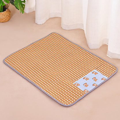Cooling Mat Pet Bed Mat for All Seasons Rattan Teddy Cat Dog Summer Use