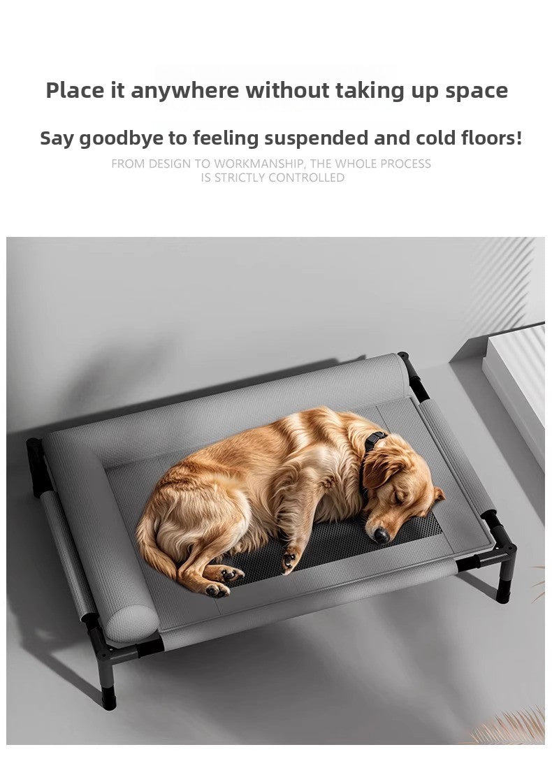 All Season Pet Camping Bed for Dogs and Cats Breathable Summer Cool Moisture Proof Detachable Washable Off Ground Small Med