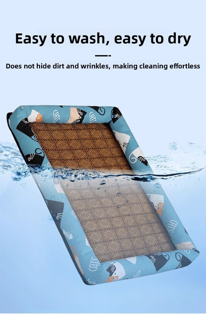 Pet Supplies Summer Cooling Mat Nest Rattan Woven Ice Bed for Cats Sleep
