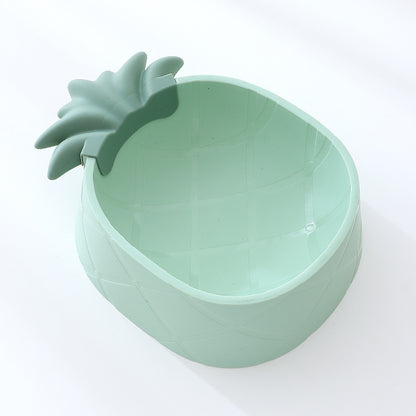 INS Aesthetic Pineapple Shaped Pet Dog Food Plastic Bowl