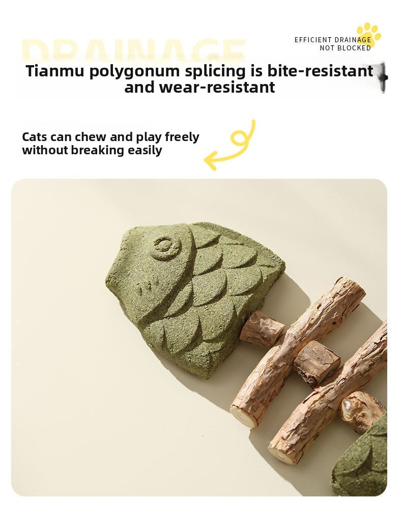 Wooden Fish Bone Teeth Cleaning Stick for Cats