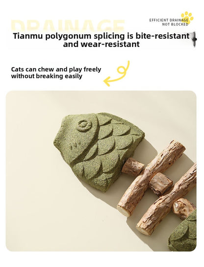 Wooden Fish Bone Teeth Cleaning Stick for Cats