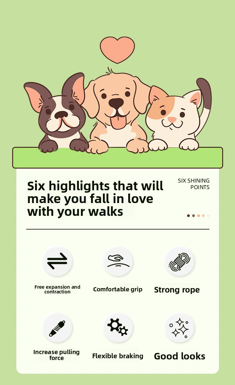 Retractable Dog Leash 16 FT Strong Nylon Rope with Anti Slip Handle Safety Lock for Medium Large Dogs and Cats Walking Running