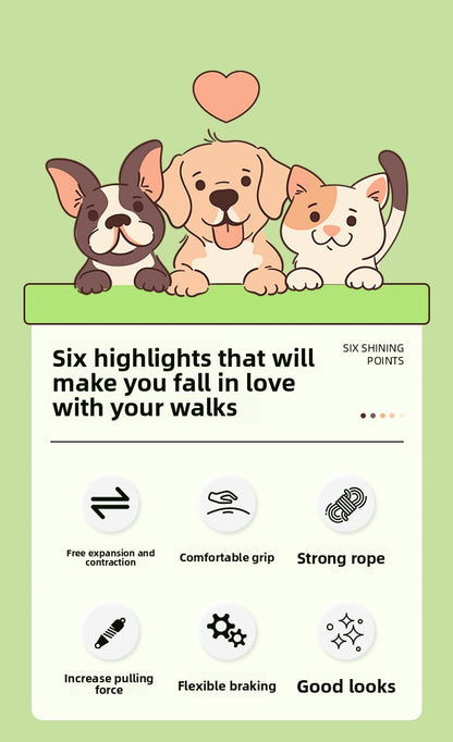 Retractable Dog Leash 16 FT Strong Nylon Rope with Anti Slip Handle Safety Lock for Medium Large Dogs and Cats Walking Running