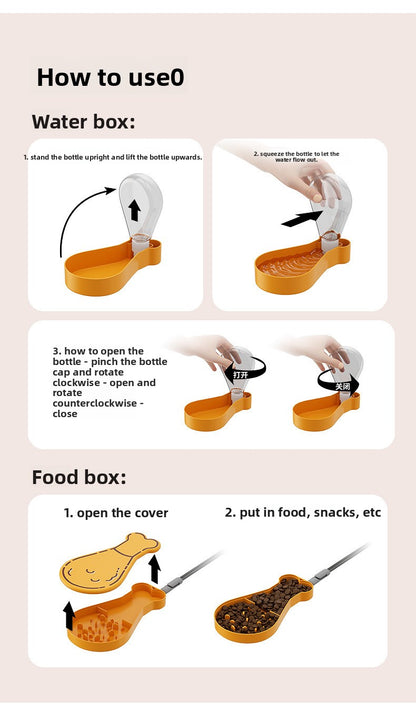 Portable Pet Travel Water Bottle and Food Container Double Layer Dog Cat Outdoor Feeder Leak Proof Dual Use Cup