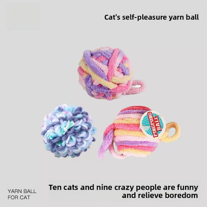 Plush Wool Bite Thread Ball for Cat's Boredom Busting