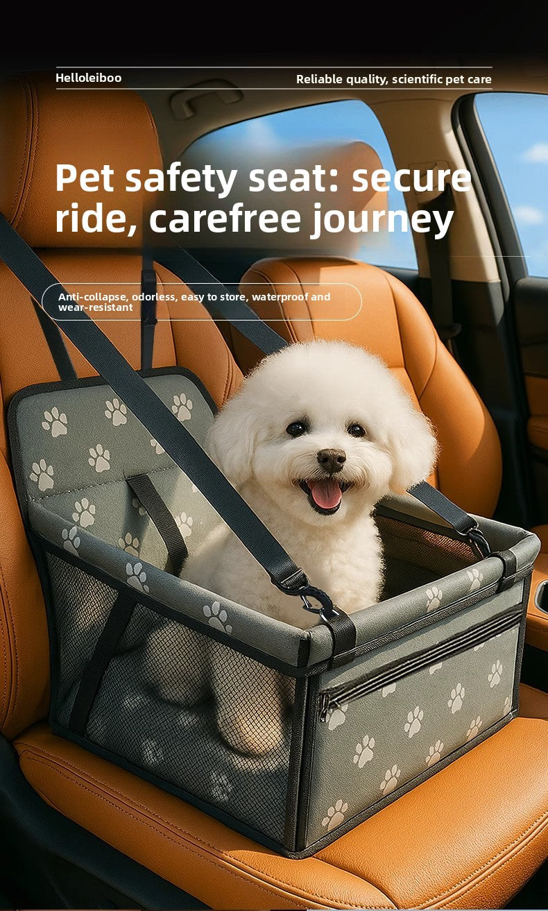 Premium Pet Car Seat Cushion Non-Slip Dog Car Hammock with Side Protection and Seat Belt Loop for Travel Safety