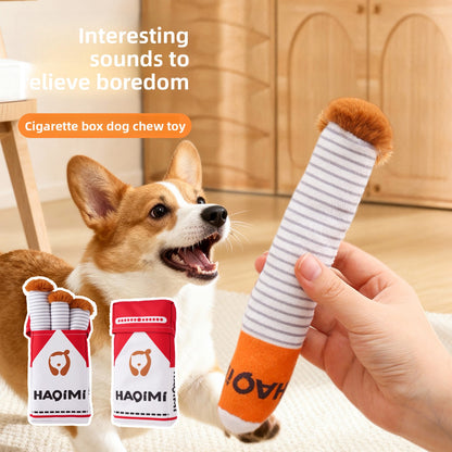 Dog Plush Sound Toy Imitation Cigarette Self-Entertainment Durable Chew Pet Supplies