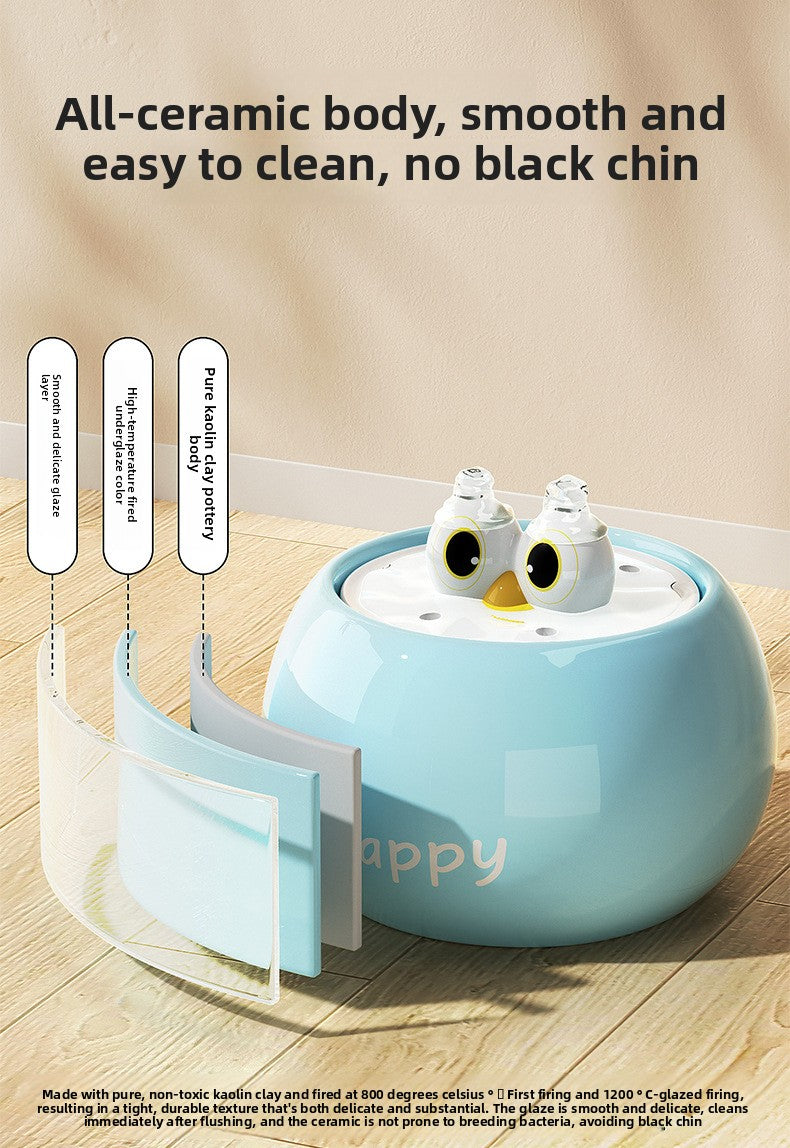 Premium Quiet Ceramic Cat Dog Water Fountain Automatic Circulating Drinker with Filter for Fresh Water