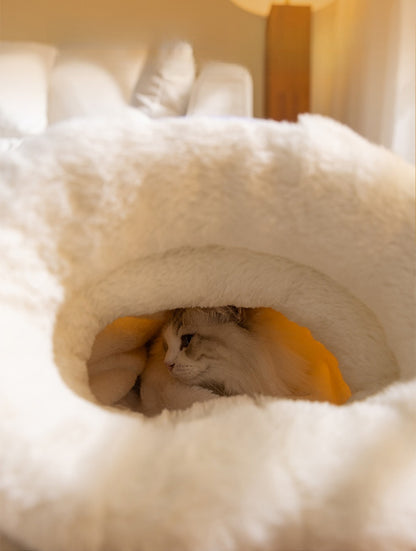 Dog House Pet Nest Closed Type Autumn Winter Cat Nest Two-tone Knitted Tent Nest Warm Round Nest Enclosed Dog House Pet