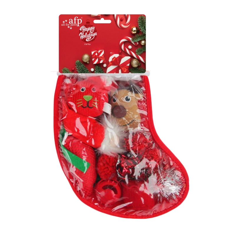 Multiple Christmas Pet Toys Pinecone Treat Dispenser Dog Chew Toy Teaser Wand Pet Bed Set