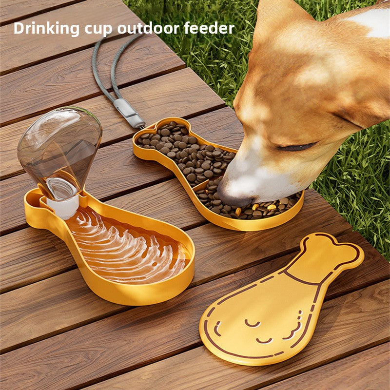 Portable Pet Travel Water Bottle and Food Container Double Layer Dog Cat Outdoor Feeder Leak Proof Dual Use Cup
